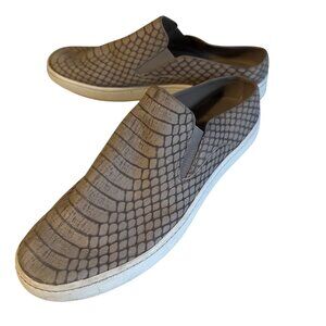 Vince gray croc embossed slip on leather mule size 7M